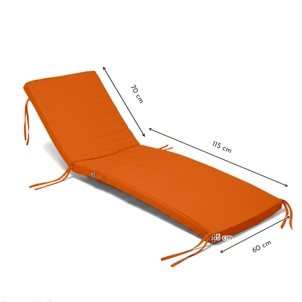 Colchão para Espreguiçadeira 185x60 Laranja, impermeável