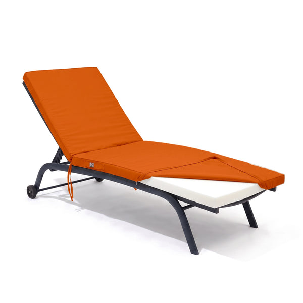 Colchão para Espreguiçadeira 185x60 Laranja, capa removível