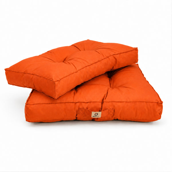 Gepolstertes Kissen-Set 60x60 Orange - Dick 15cm & Weich (Sitzfläche + Rückenlehne)