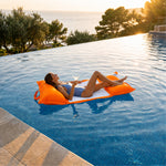 Pouf Flottant Piscine XXL 170x90 Orange - Matelas Hamac à Billes (Confort Adulte)