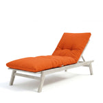 Matelas bain de soleil Decoartss orange 185x55 cm, épais 12 cm, imperméable, idéal pour chaise longue extérieure.