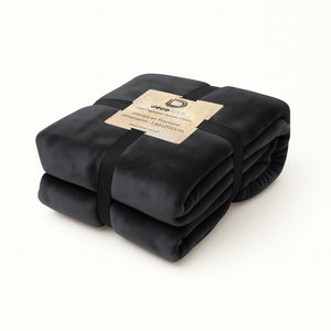 Plaid Sherpa Flanelle 150x200 Gris Anthracite - Double Face Épais 480g/m² (Spécial Canapé)
