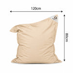 XL Bean Bag Cover 120x80 Beige - (Cover Only - To Fill - Indoor/Outdoor)