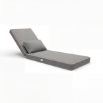 Premium Sonnenliegen-Auflage 190x60 Hellgrau - 10cm Dick & Kopfkissen (Abnehmbar)