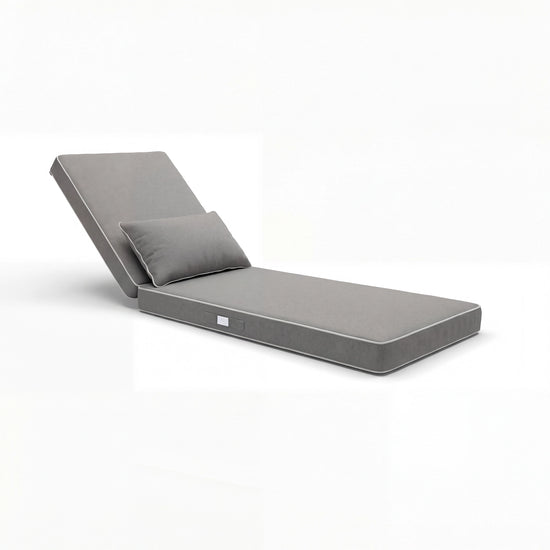 Matelas Transat Premium 190x60 Gris Clair - Épais 10cm & Têtière (Déhoussable)
