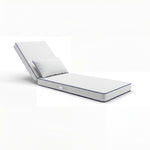 Premium Sonnenliegen-Auflage 190x60 Weiß - 10cm Dick & Kopfkissen (Abnehmbar)