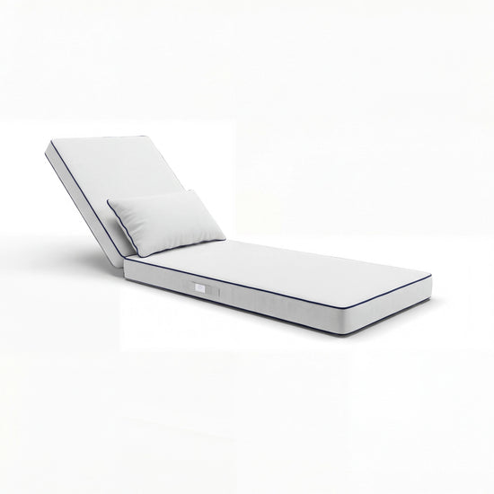 Matelas Transat Premium 190x60 Blanc - Épais 10cm & Têtière (Déhoussable)