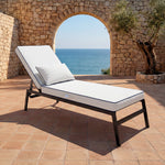 Premium Sonnenliegen-Auflage 190x60 Weiß - 10cm Dick & Kopfkissen (Abnehmbar)