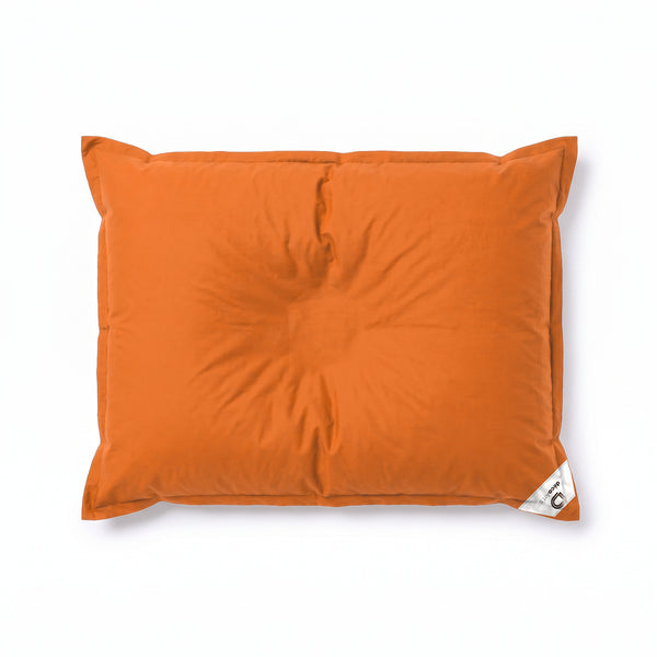 Pouf géant flottant Orange vu de dessus sur fond blanc