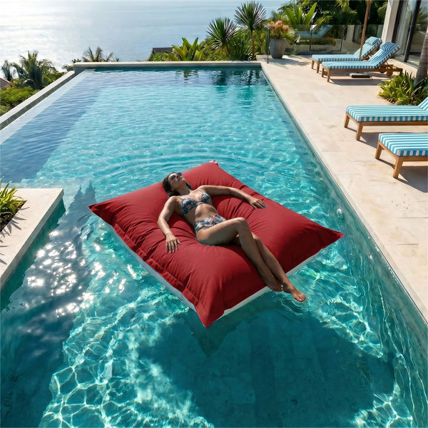 Capa de Pufe Flutuante XXL 180x140 Vermelho Pimento - (Capa Avulsa para Encher - Spécial Piscina)