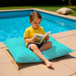 Housse pour Pouf Géant XL 120x80cm Intérieur et Extérieur - Bleu Caraïbes - Deco-arts.fr