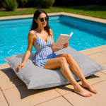 Housse pour Pouf Géant XL 120x80cm Intérieur et Extérieur - Gris galet - Deco-arts.fr