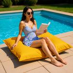 Housse pour Pouf Géant XL 120x80cm Intérieur et Extérieur - Jaune miel - Deco-arts.fr