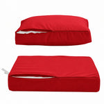 Garden Lounge Cushion Set 60x60 Red - Removable Cover & UV-Resistant (Seat + Backrest)