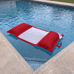 Pouf Flottant Piscine XXL 170x90 Rouge Piment - Matelas Hamac à Billes (Confort Adulte)