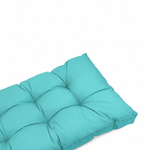 Conjunto de Almofadas Acolchoadas 60x60 Azul Caraíbas - Espesso 15cm & Macio (Assento + Encosto)