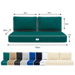 Ensemble Coussins Premium 100x50 Vert Émeraude - 1 Assise + 2 Dossiers (Épais 12cm & Passepoil)