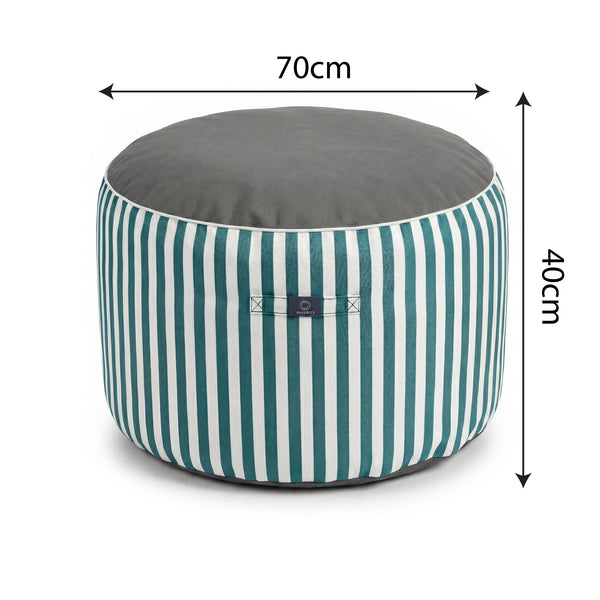 Ambiance jardin avec pouf vert