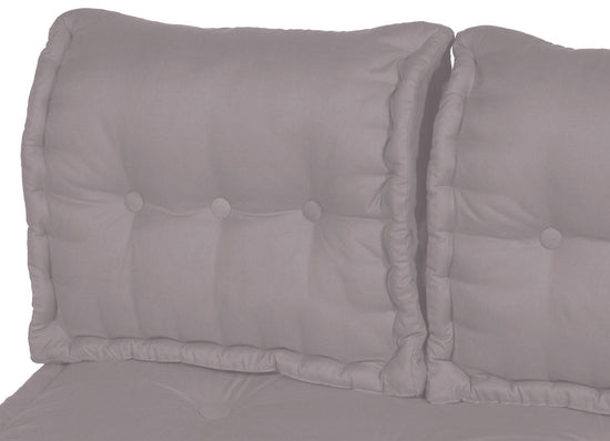 Coussin dossier pour palette capitonné en Polyester Gris galet 60x40x15cm - Deco-arts.fr