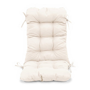 Coussin Chaise Dossier Haut 120x50 Blanc Cassé - Capitonné (Confort 8cm)