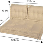 Coussins palette capitonné 120x80x20cm Beige clair - Deco-arts.fr