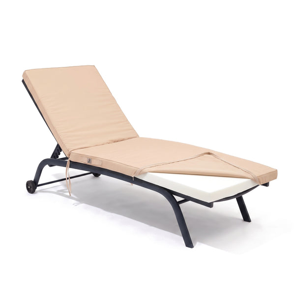 Matelas Bain de Soleil 185x60 Beige, housse déhoussable