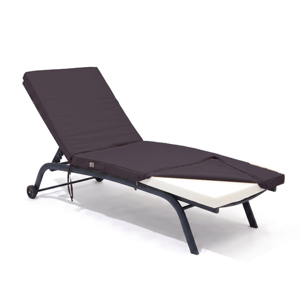 Matelas Bain de Soleil 185x60 Gris Carbone, housse déhoussable