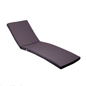 Matelas Bain de Soleil 185x60 Gris Carbone - Déhoussable & Imperméable (Transat)