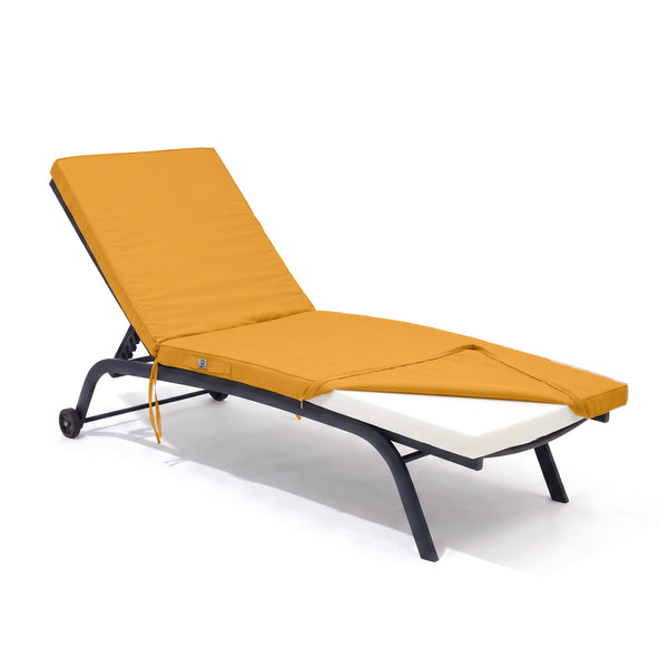 Matelas Bain de Soleil 185x60 Jaune Miel, housse déhoussable