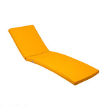 Matelas bain de soleil jaune miel pour transat, 185x60 cm, déhoussable et imperméable, conçu pour confort et durabilité.