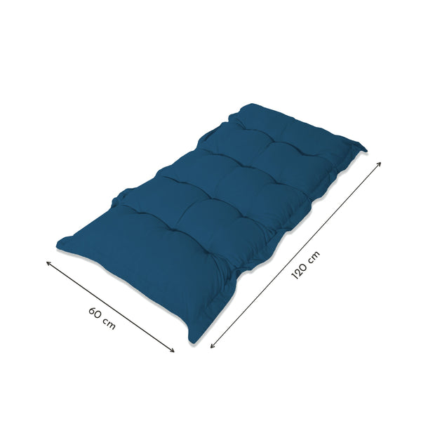 Coussin Banc & Sol Capitonné 120x60 Bleu Pétrole – dimensions 120 x 60 cm