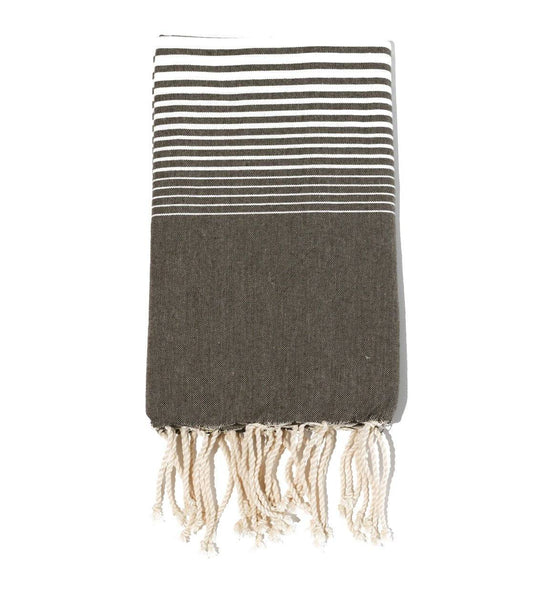 Fouta en coton miami 100x200cm gris foncé - Deco-arts.fr