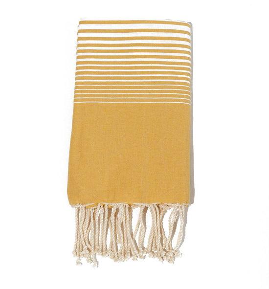 Fouta en coton miami 100x200cm jaune - Deco-arts.fr