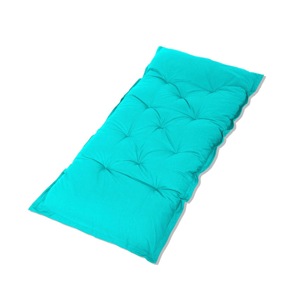 Matelas de sol XXL 195x100 cm bleu Caraïbes, épais 15 cm, pour fauteuils et canapés, de Deco-arts.fr