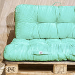 Lot coussins extérieur pour palette vert mint 120x80 Imperméables Anti-UV DECOARTS - Deco-arts.fr