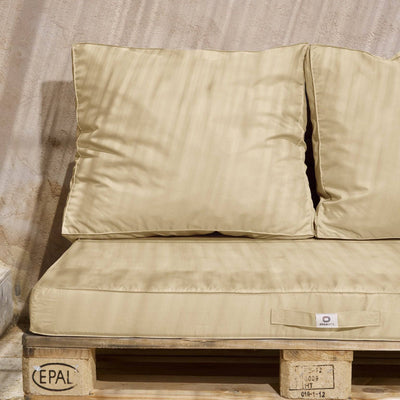 Lot matelas pour palette déhoussable avec assise de 120x80x10cm et dossier Beige Clair - Deco-arts.fr