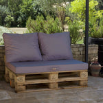 Lot matelas pour palette déhoussable avec assise de 120x80x10cm et dossier Gris Carbone - Deco-arts.fr