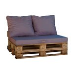 Lot matelas pour palette déhoussable avec assise de 120x80x10cm et dossier Gris Carbone - Deco-arts.fr