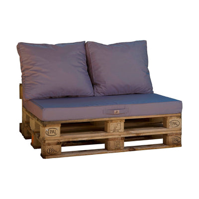 Lot matelas pour palette déhoussable avec assise de 120x80x10cm et dossier Gris Carbone - Deco-arts.fr