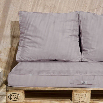 Lot matelas pour palette déhoussable avec assise de 120x80x10cm et dossier Gris Galet - Deco-arts.fr