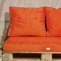 Palettenkissen-Set mit abnehmbarem Bezug 120x80 Orange - Wasserdicht & Extérieur (1 Sitzfläche + 2 Rückenlehnen)