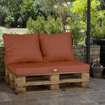 Lot matelas pour palette déhoussable avec assise de 120x80x10cm et dossier Terracotta - Deco-arts.fr