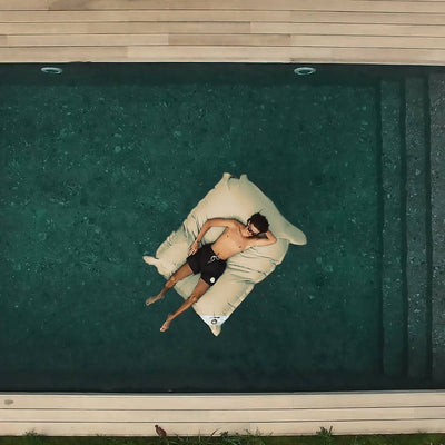 Pouf Géant XXL Déhoussable, Flottant pour Piscine, Deco Arts Beige - Deco-arts.fr