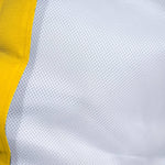 Pouf géant flottant jaune miel pour piscine, en tissu déhoussable, de grande taille, idéal pour détente et confort en extérieur.