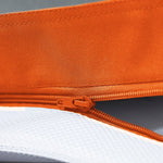 Housse de pouf flottant XXL 180x140 cm de couleur orange pour piscine, en tissu déhoussable, par Deco-arts.fr.