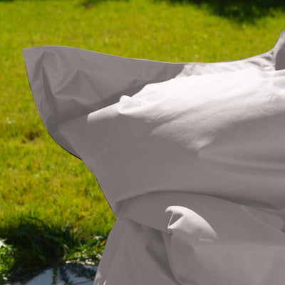 Housse de pouf géant XXL 180x140 cm Gris Galet pour un beanbag intérieur et extérieur, déhoussable et résistante.