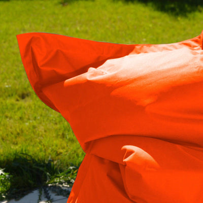 Housse de pouf géant XXL 180x140 cm Deco-arts.fr, orange, déhoussable pour intérieur et extérieur, pour pouf beanbag.