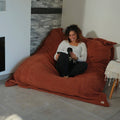 XXL-Riesen-Sitzsack 190x155 Terrakotta - Sherpa und Schaumstoff (2-Sitzer-Bodensofa)