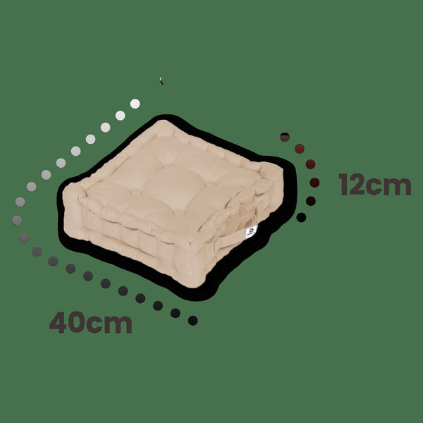 Coussin de sol lot de 2 - 40 x 40 cm Beige Clair - Deco-arts.fr