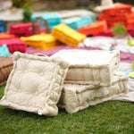 Coussin de sol lot de 2 - 40 x 40 cm Beige Clair - Deco-arts.fr